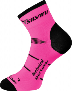 Cyklistické nízké ponožky Silvini Orato UA445 pink-charcoal