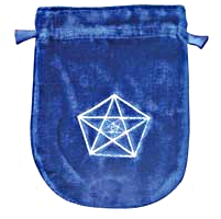 Tarotový sáček Trojnásobný pentagram/modrý  