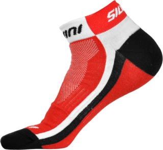 Cyklistické ponožky Silvini Plima UA622 červené - kotníčkové