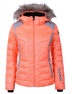 Dámská zimní bunda Icepeak Cindy IA s pravou kožešinou meruňková col. 440