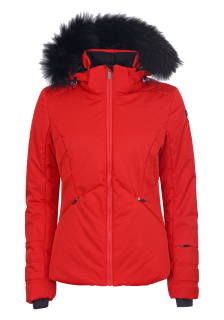 Dámská zimní bunda Icepeak Elloree IA s pravou kožešinou červená col. 645
