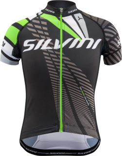 Dětský cyklistický dres Silvini Team CD1435 black/green