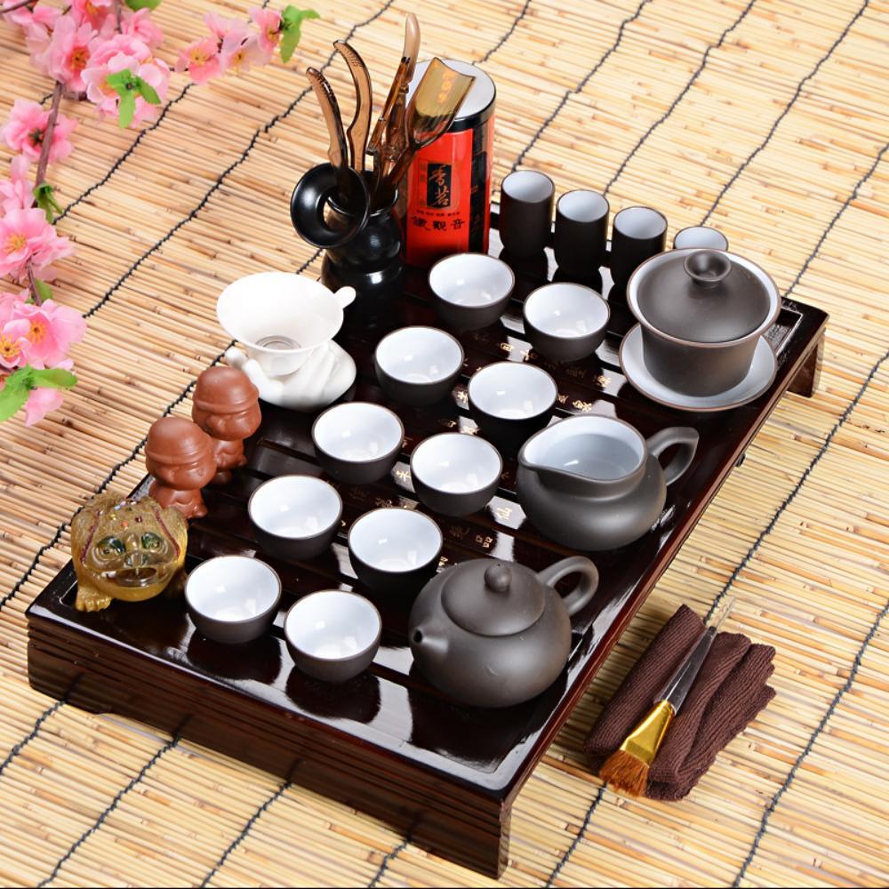 Čínský čajový obřad Gong Fu Cha - Yixing Zisha glazovaný čajový set 6