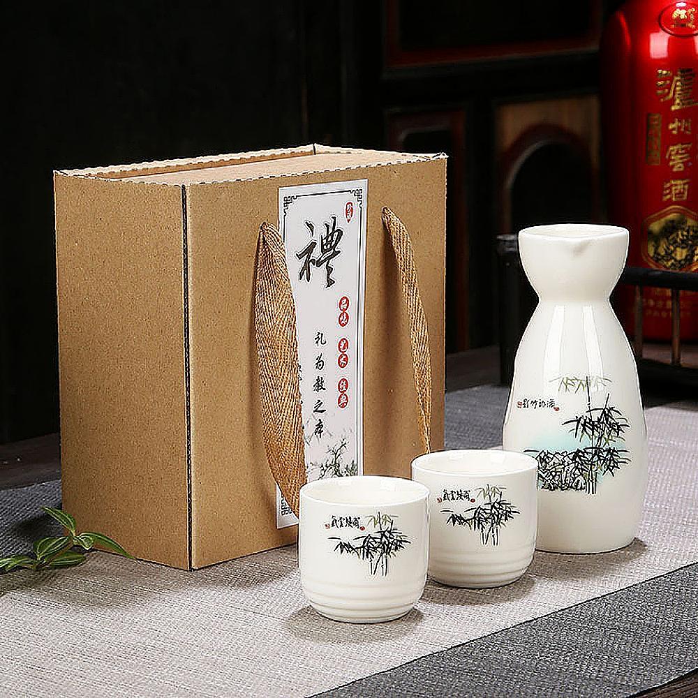 Japonská keramická sada na víno - Bambus 1+2