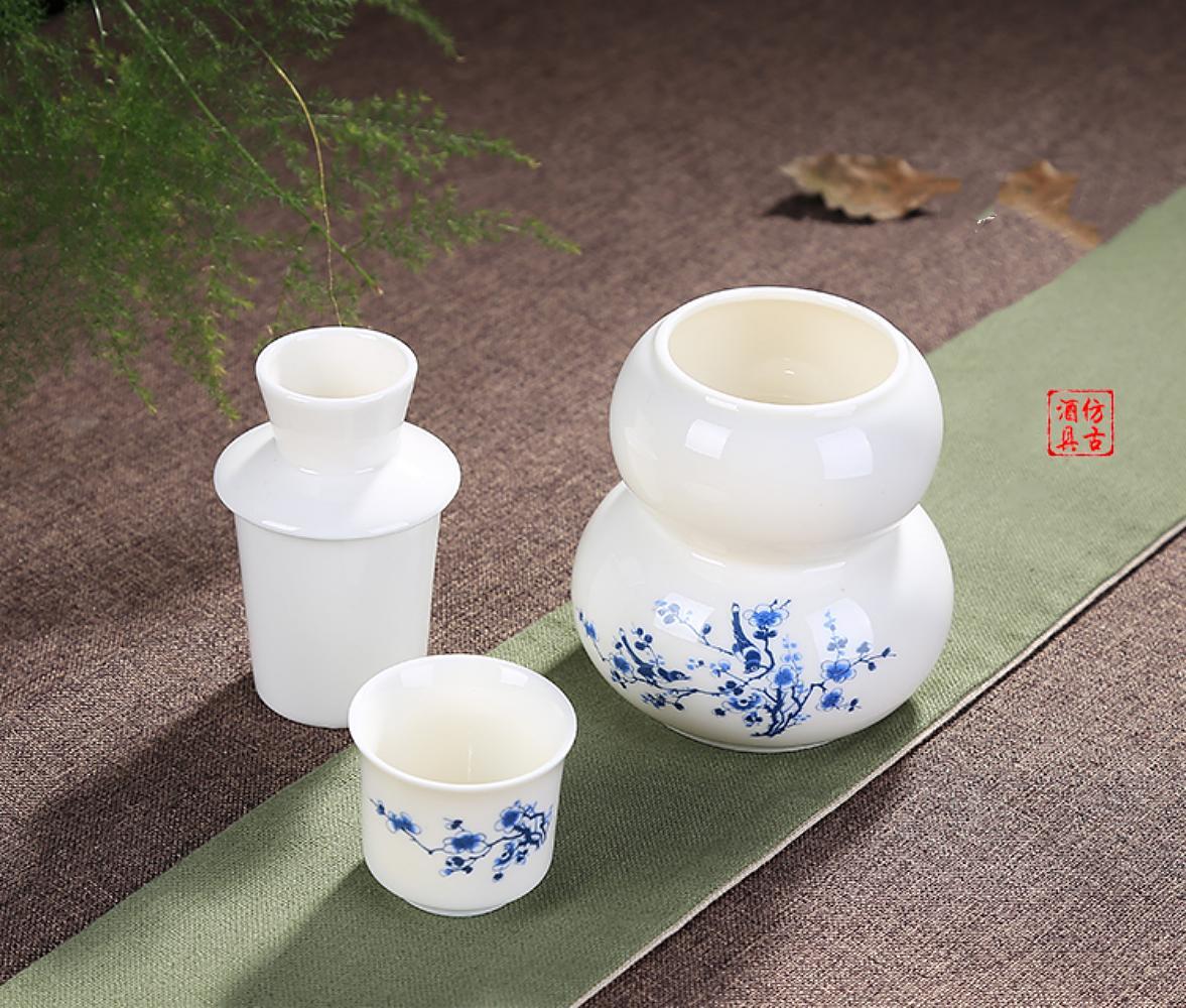 Teplá a ledová dvouúčelová sada na víno v japonském stylu - Modrá švestka 