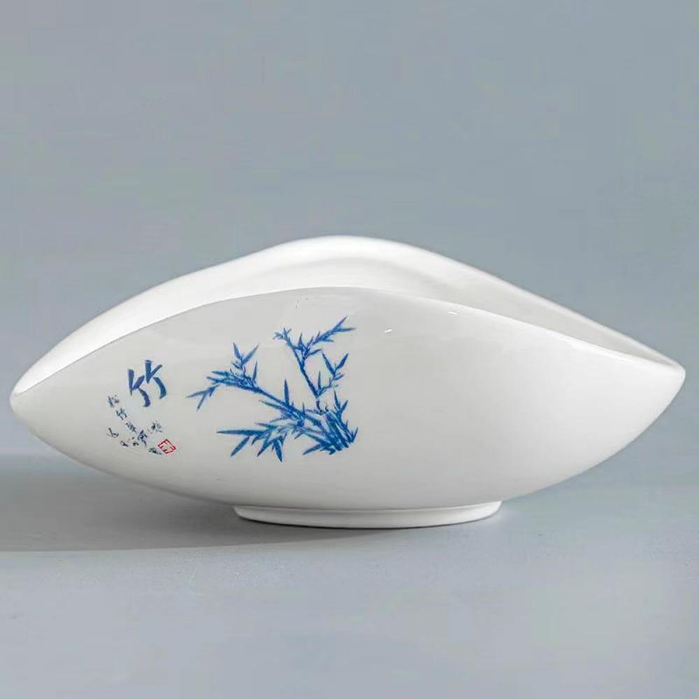 Bílý porcelánový držák na čaj - Bambus
